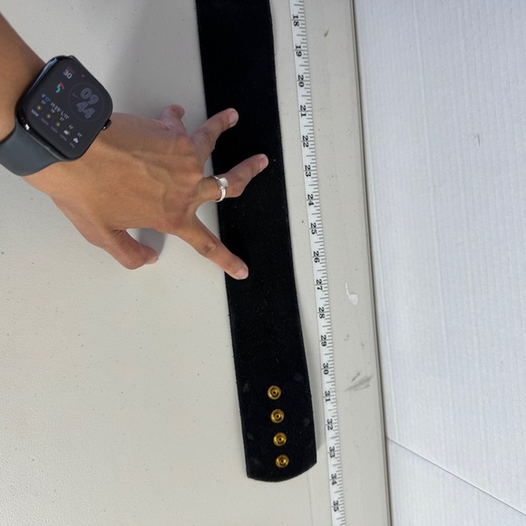 Vintage  80s Rare Dino Valiano Black Gold Adjustable Snap Belt Size 38 - Picture 7 of 13